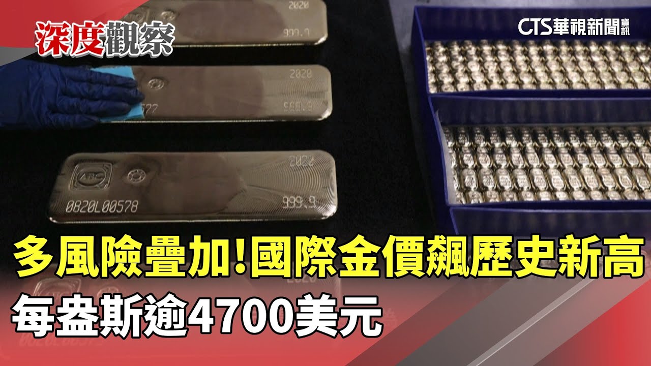 多風險疊加！　國際金價每盎斯逾4700美元飆歷史新高｜華視新聞 20260122 @CtsTw