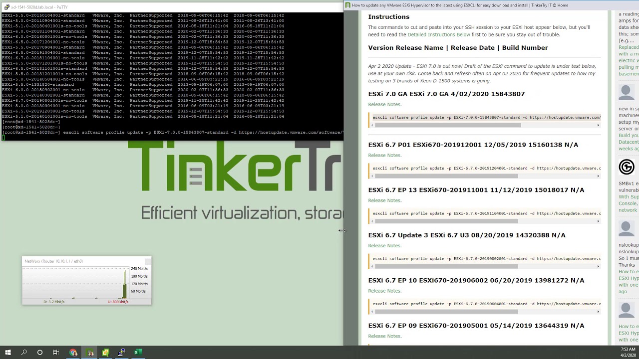 How to update any 6.x VMware ESXi Hypervisor to 7.0 using ESXCLI for easy download and install