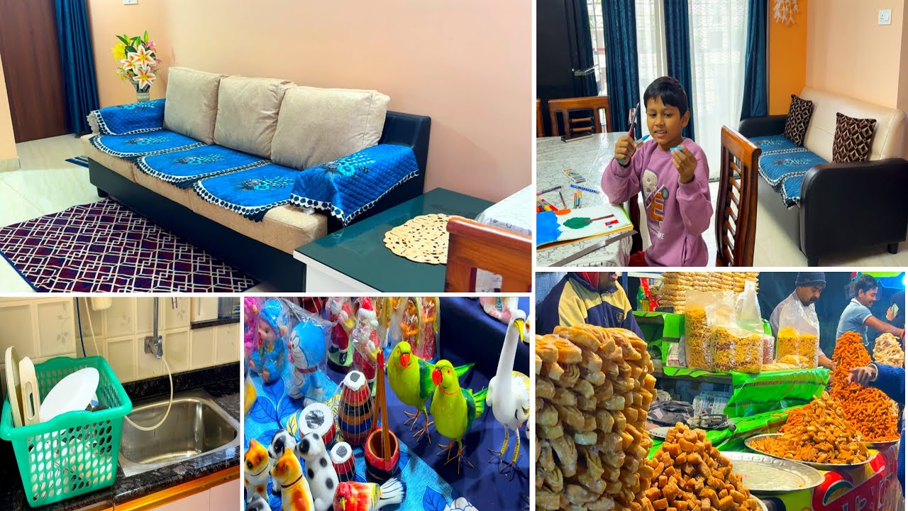 কুয়াশা ঢাকা সকালে কাপতে পাকতে সংসারের কাজ গুছিয়ে করলাম|| সন্ধ্যায় ছেলেকে নিয়ে মেলা গেলাম/😊