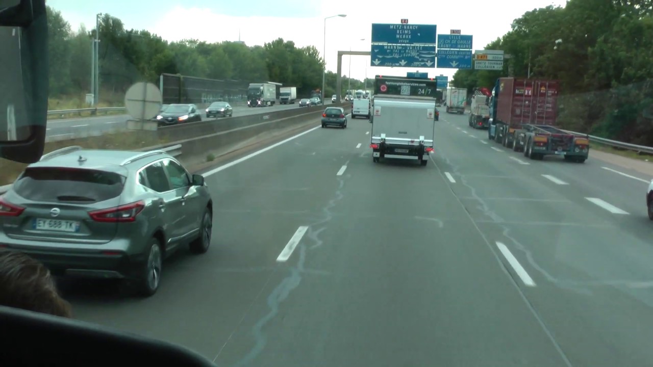 driver view A4 Autoroute (Motorway) east in France from Paris to A31 (1 of 5)