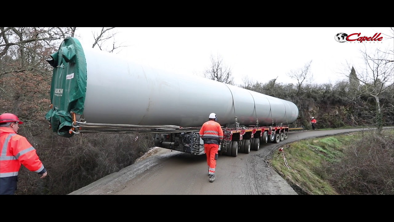 Impressionnant : Un convoi exceptionnel éolien by les Transports Capelle -