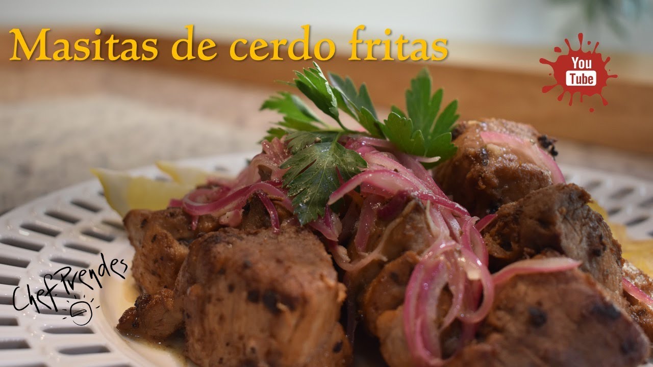 MASAS DE CERDO FRITAS. Receta cubana, muy fácil y práctica, explicada paso a paso. Masitas de cerdo