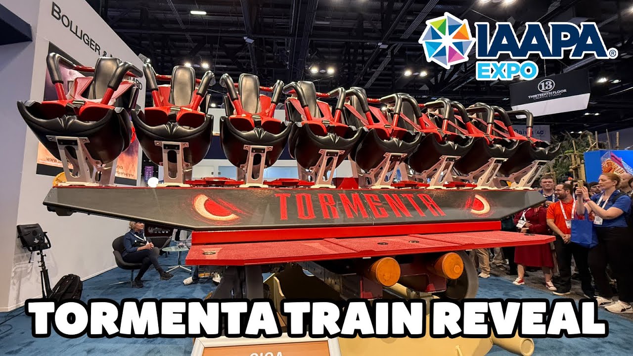 Tormenta Rampaging Run – B&M Giga Dive Coaster – презентация поезда на выставке IAAPA Expo 2025