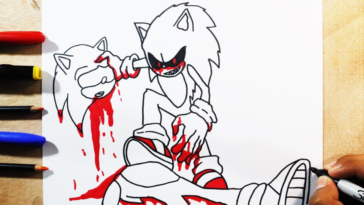 COMO DIBUJAR a SONIC EXE VS SONIC