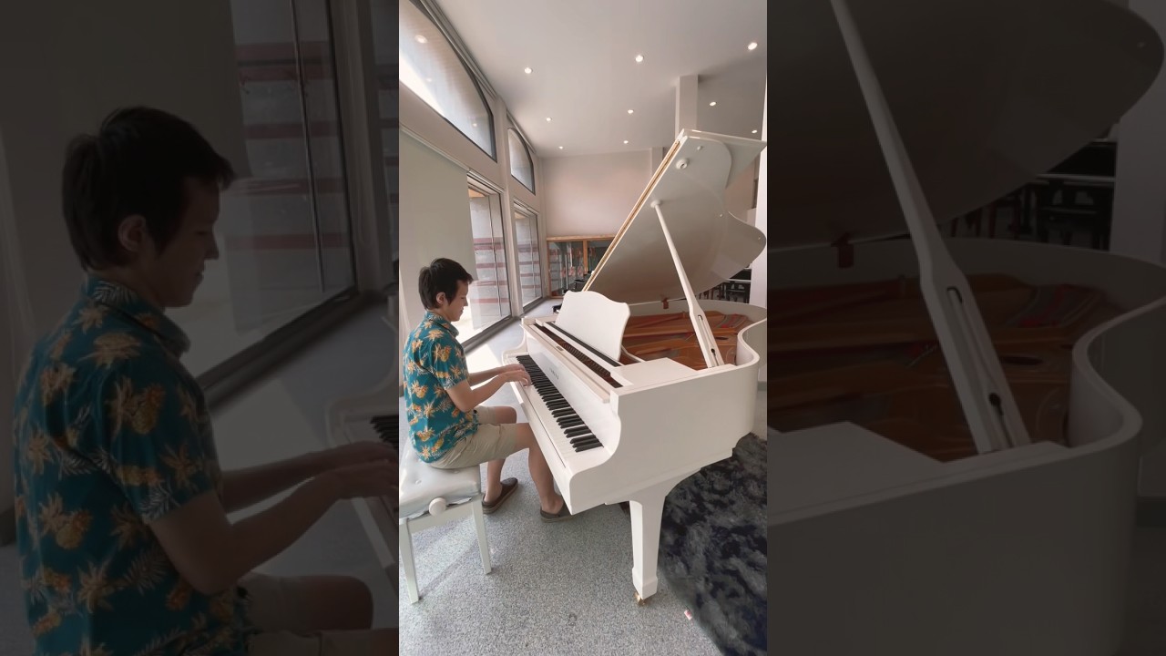 Yamaha C3 white grand piano #pianoyamaha #grandpiano #whitepiano