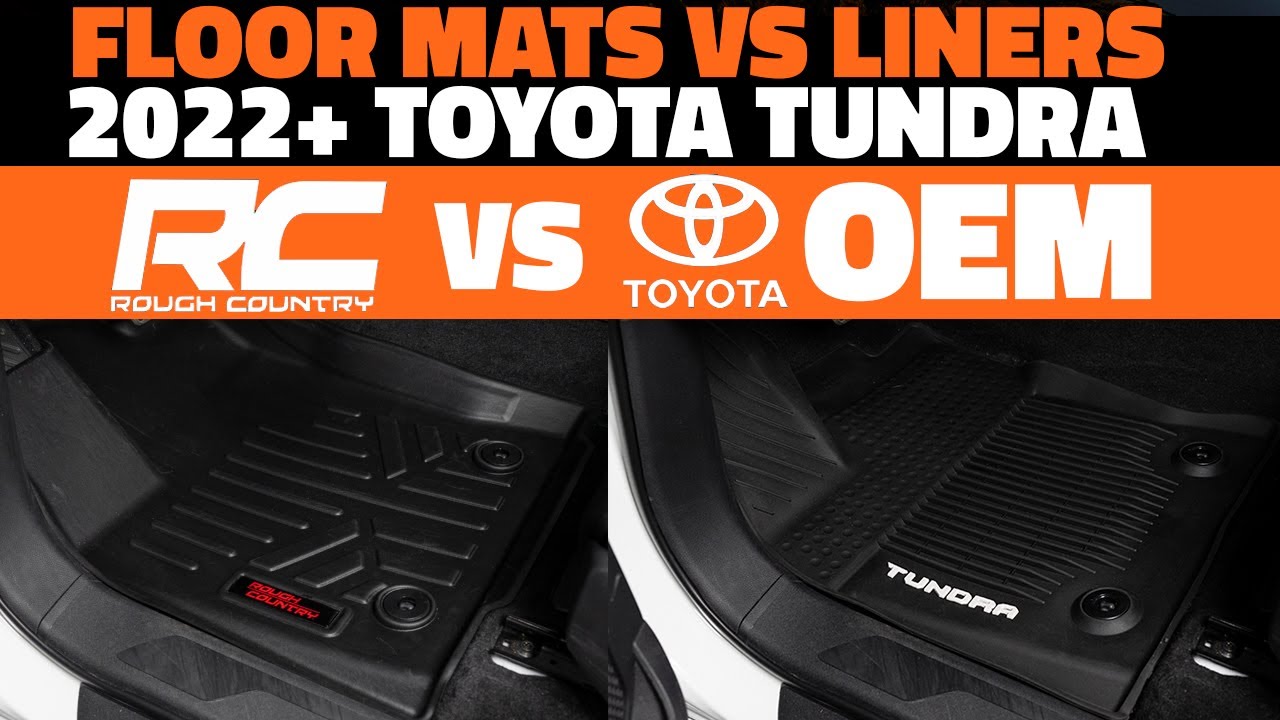 2022 Toyota Tundra Floor Mats vs Floor Liners | Toyota OEM & Rough Country Comparison Video