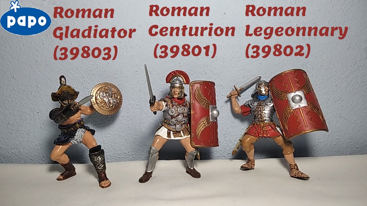 Papo Historicals Roman Centurion (39801),Roman Legeonnary (39802) & Gladiator(39803) Figures Review!