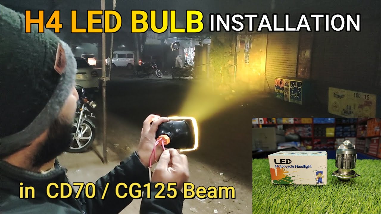H4 Led Headlight Bulb || How to Installed  in CG125 Headlight || #Autopointpk