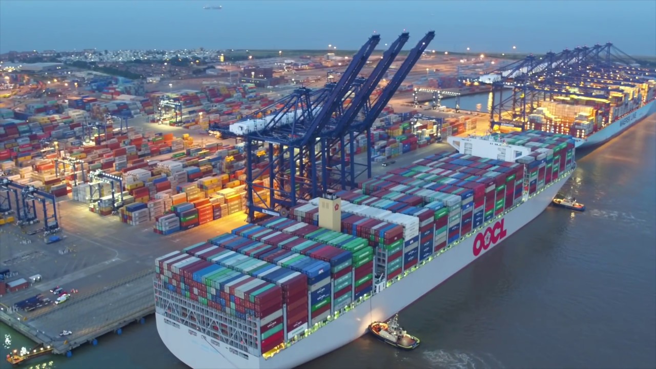 World’s largest container ship docks at Port of Felixstowe