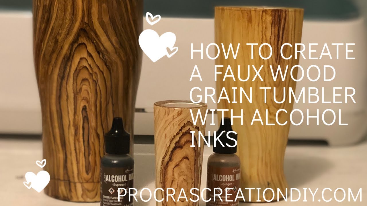 How to Paint a Faux Wood Grain Tumbler with Alcohol Inks