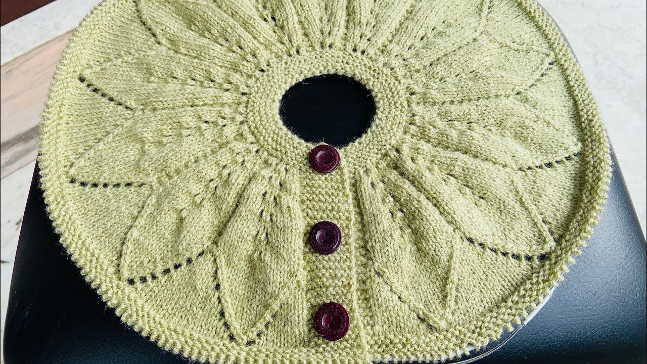 Beautiful top down cardigan knitting pattern (1-4 yrs) | गले से शुरू होने वाली कोटी का डिज़ाइन