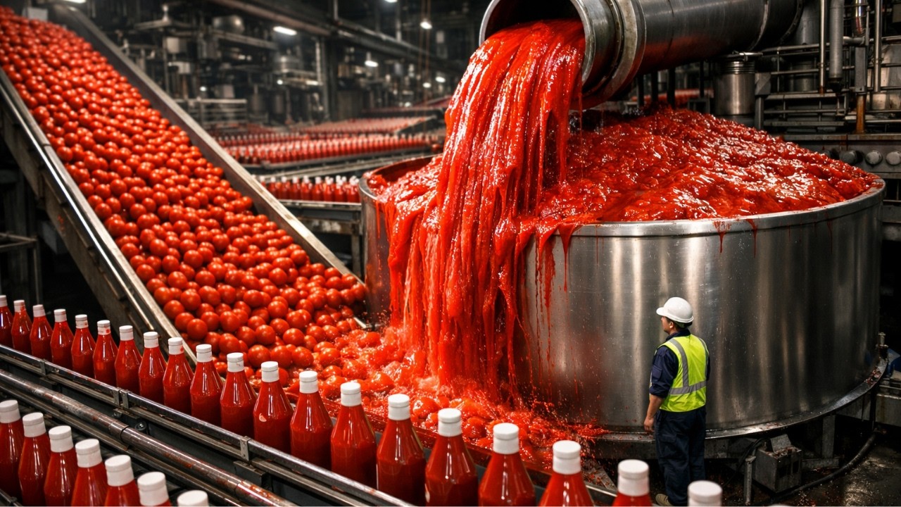 INSIDE THE MEGA KETCHUP FACTORY – How Millions of Bottles Are Made Every Day