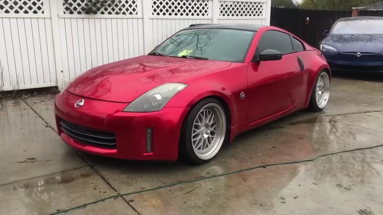How to DIY Wrap 350z in Candy Apple Red Completed!: Front Bumper, Hood, Full Walk Around