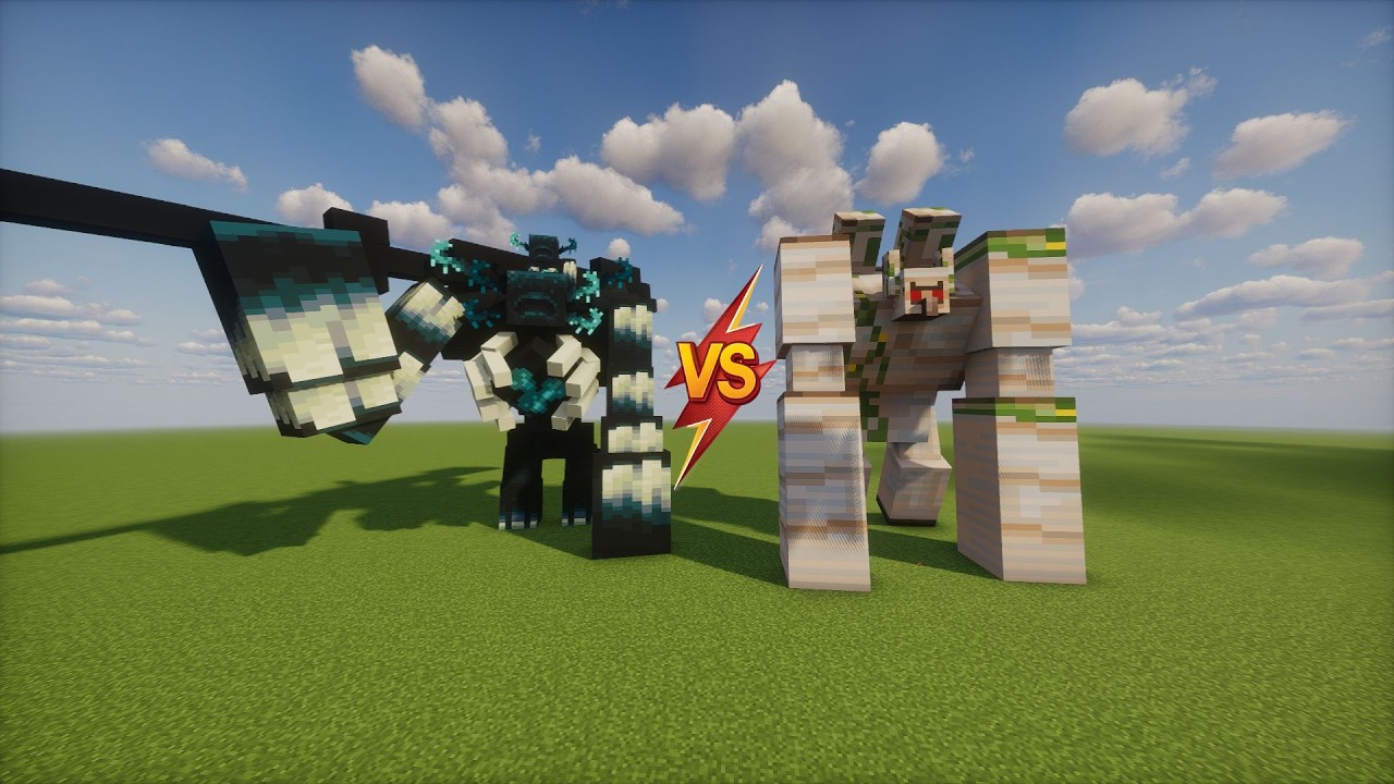 Epic Warden vs Iron Golem Battle in Minecraft! 💥⚔️