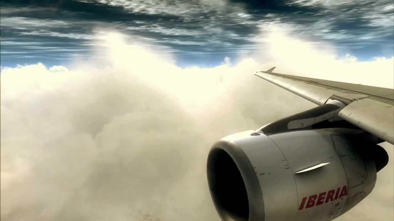 FSX - Airbus X landing Venice Iberia A320 Rain Effects Sony Vegas