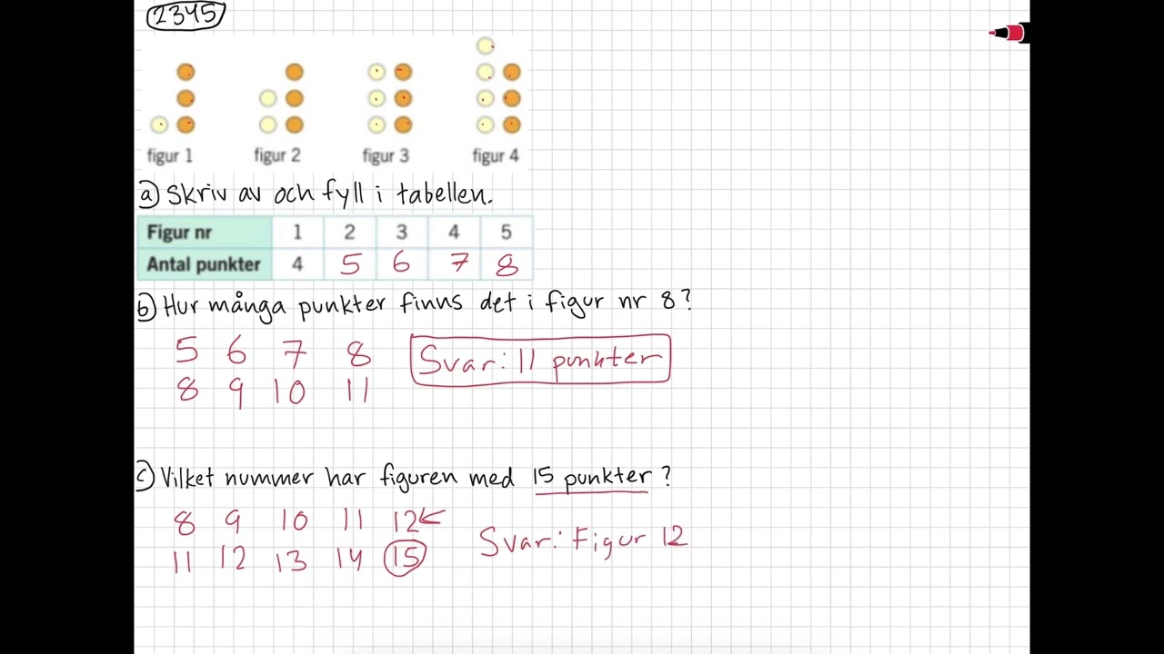 Matematik 5000+ 1a gul, uppgift 2345