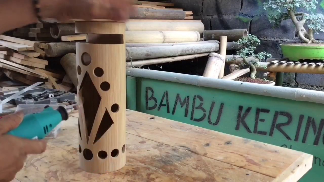 Kerajinan Bambu Membuat Lampu Hias Meja