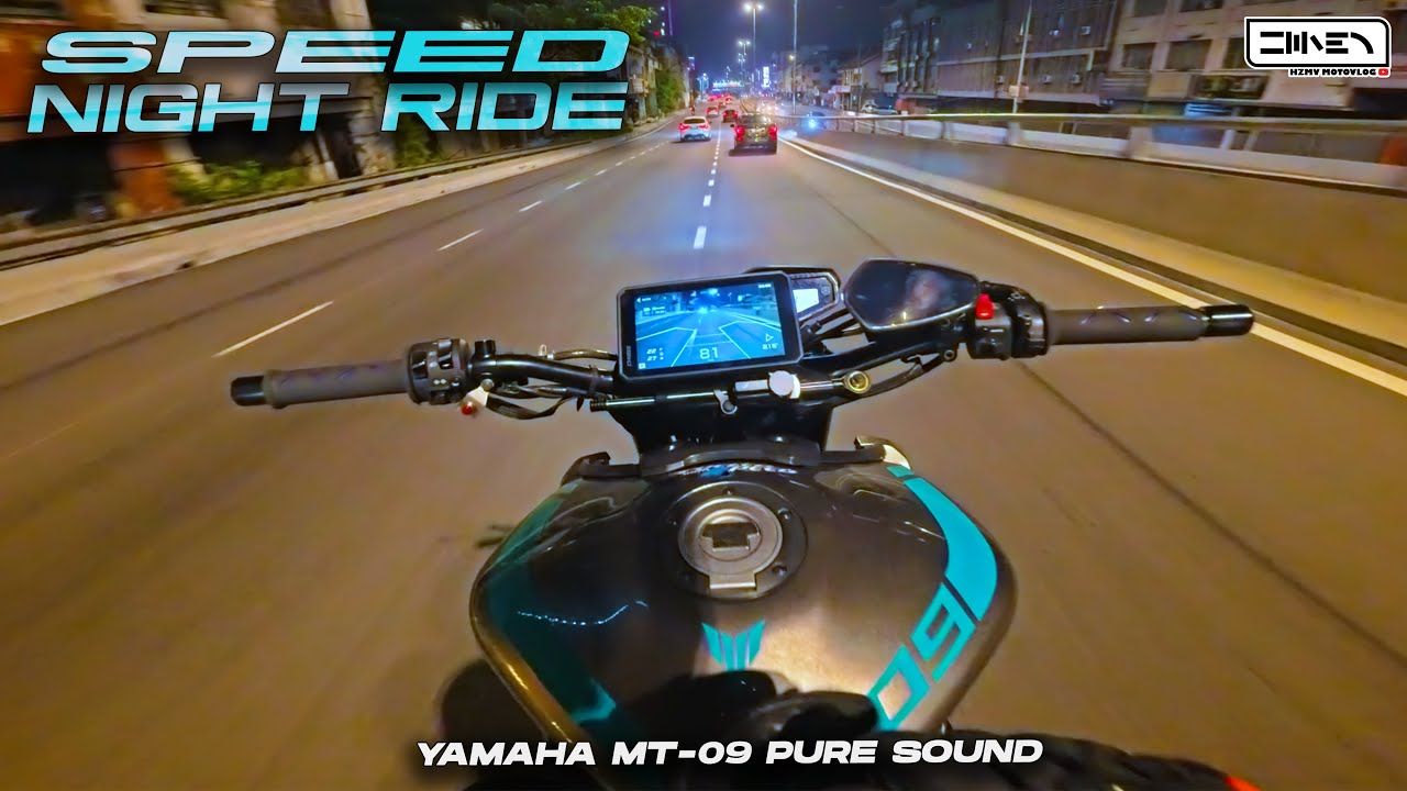 CITY NIGHT RIDE with SPEED ⚡ Yamaha MT-09 Pure Sound | Insta360 Ace Pro 2 [4K]