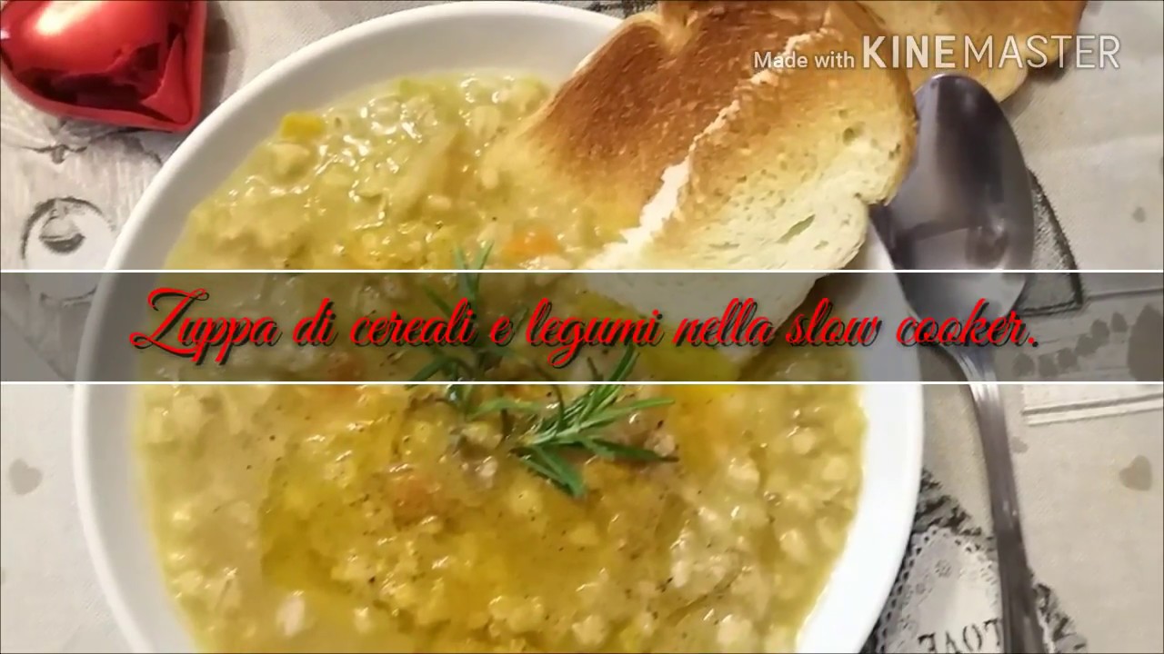 Zuppa di legumi e cereali nella Slow cooker