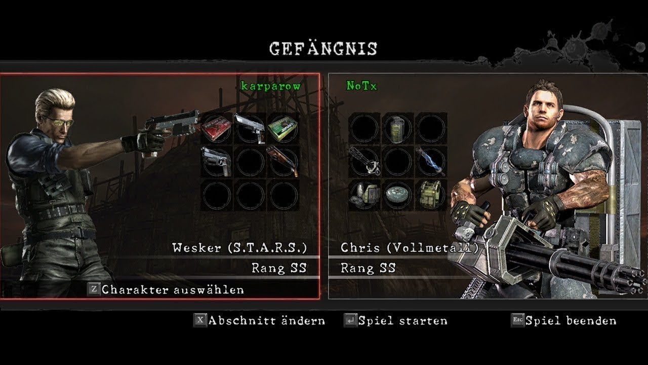 Resident Evil 5 Gold Edition [PC] - Mercenaries United - Prison DUO // (Wesker/Chris) [1157k]