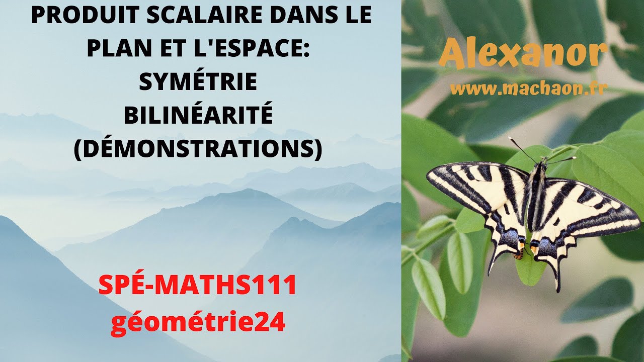 Spé Maths #111 Produit scalaire dans le plan et l'espace. symétrie et bilinéarité (démonstrations)