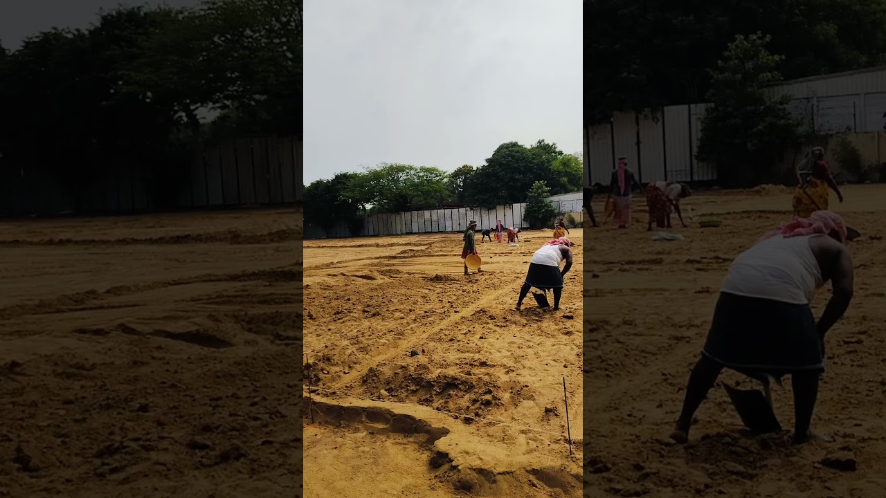 Football field construction  Ground Construction process  Natural grass Football field construction