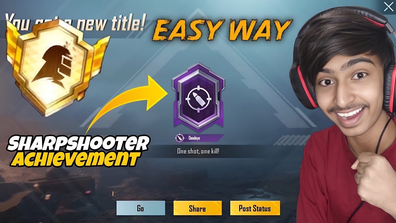 Easy Way To Complete Sharpshooter | Deadeye Title Achievement | How To Get Deadeye Title in pubgm