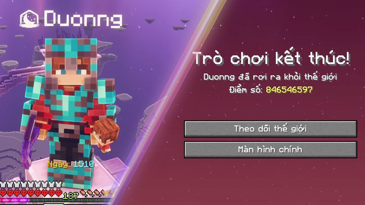 Kết Th&uacute;c Thế Giới Sinh Tồn 1500 Ng&agrave;y Minecraft Si&ecirc;u Kh&oacute; !!