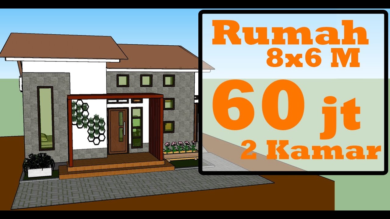Desain Rumah Minimalis 8x6 Meter Dengan 2 Kamar Tidur - DESAIN RUMAH 45