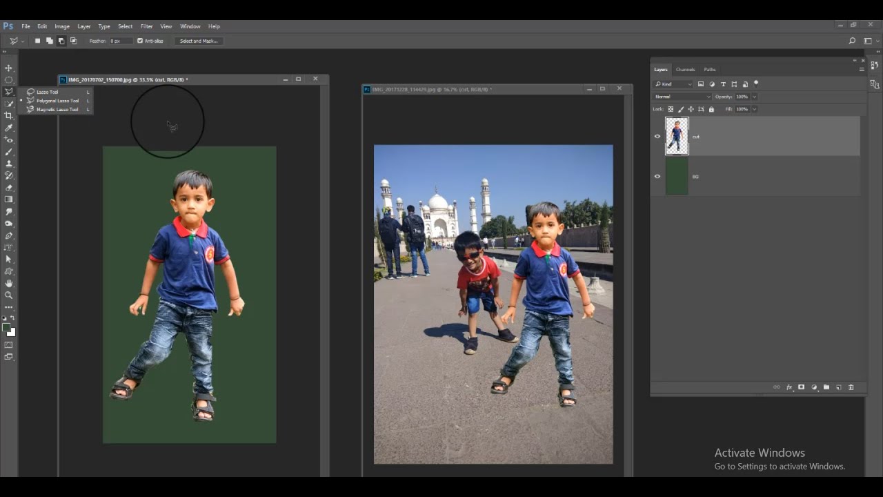 How to use Lasso tool,Polygonal lasso tool,Magnetic tool in Adobe Photoshop
