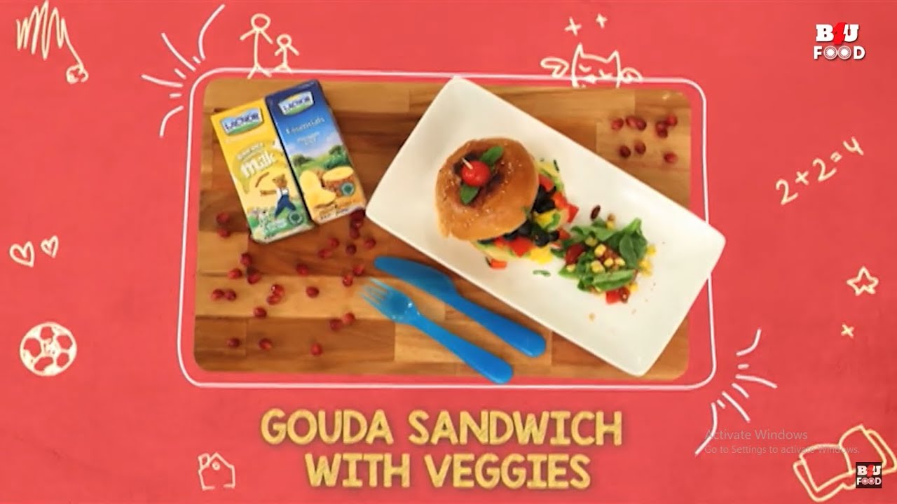 How To Make Delicious Gouda Sandwich With Veggies | Veg Sandwich Recipe | Junior Chef | B4U Food