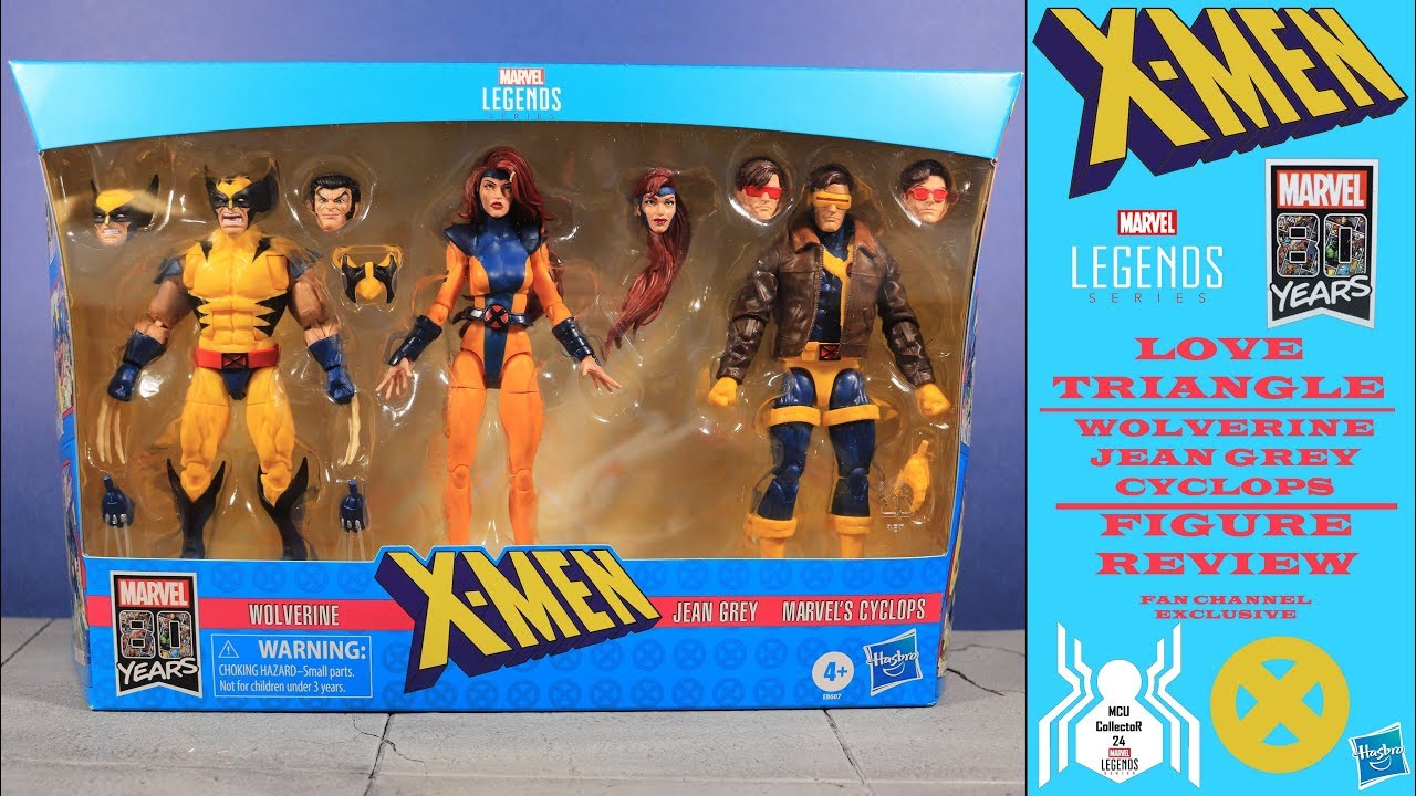 Marvel Legends Love Triangle 3 Pack Wolverine Jean Grey Cyclops Jim Lee 90s Style Fan Channel Exclus