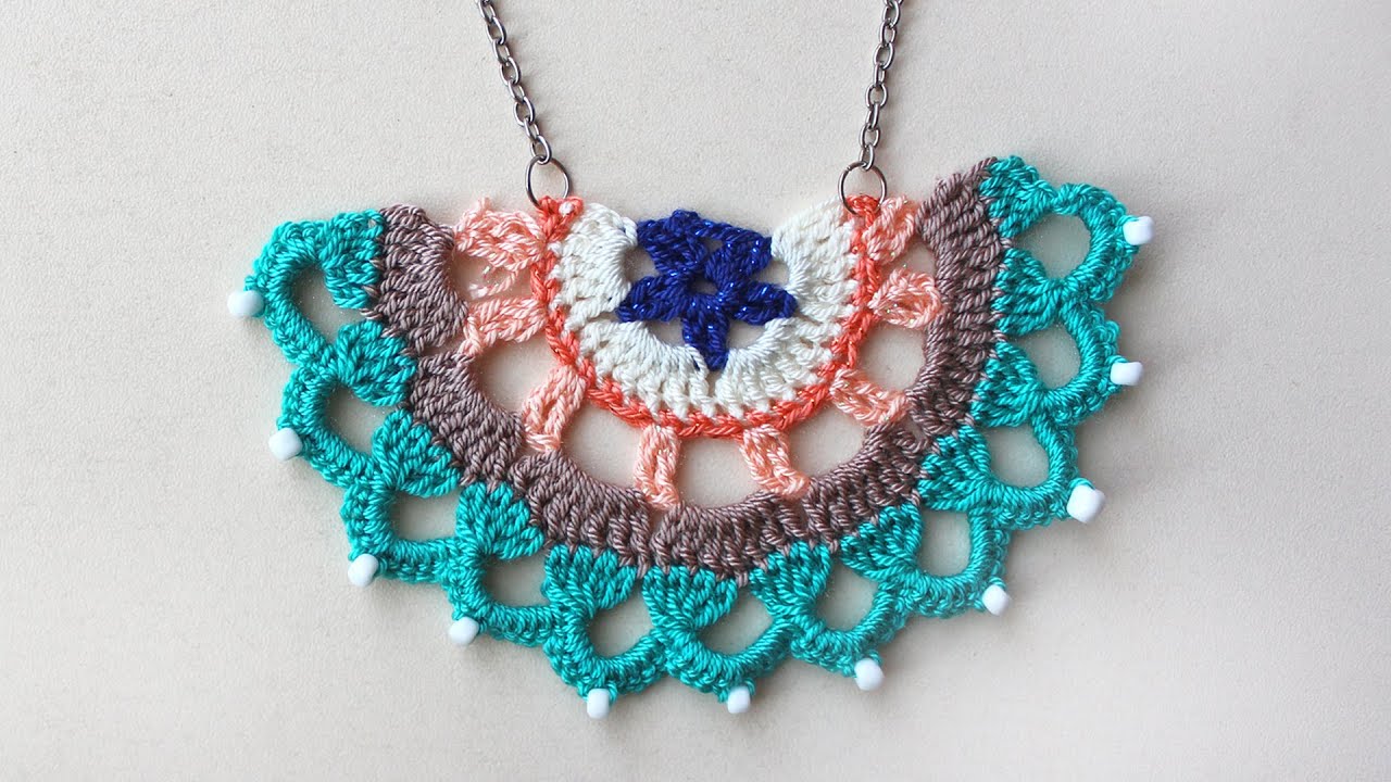 ÖRGÜ KOLYE YAPIMI | DIY CROCHET NECKLACE