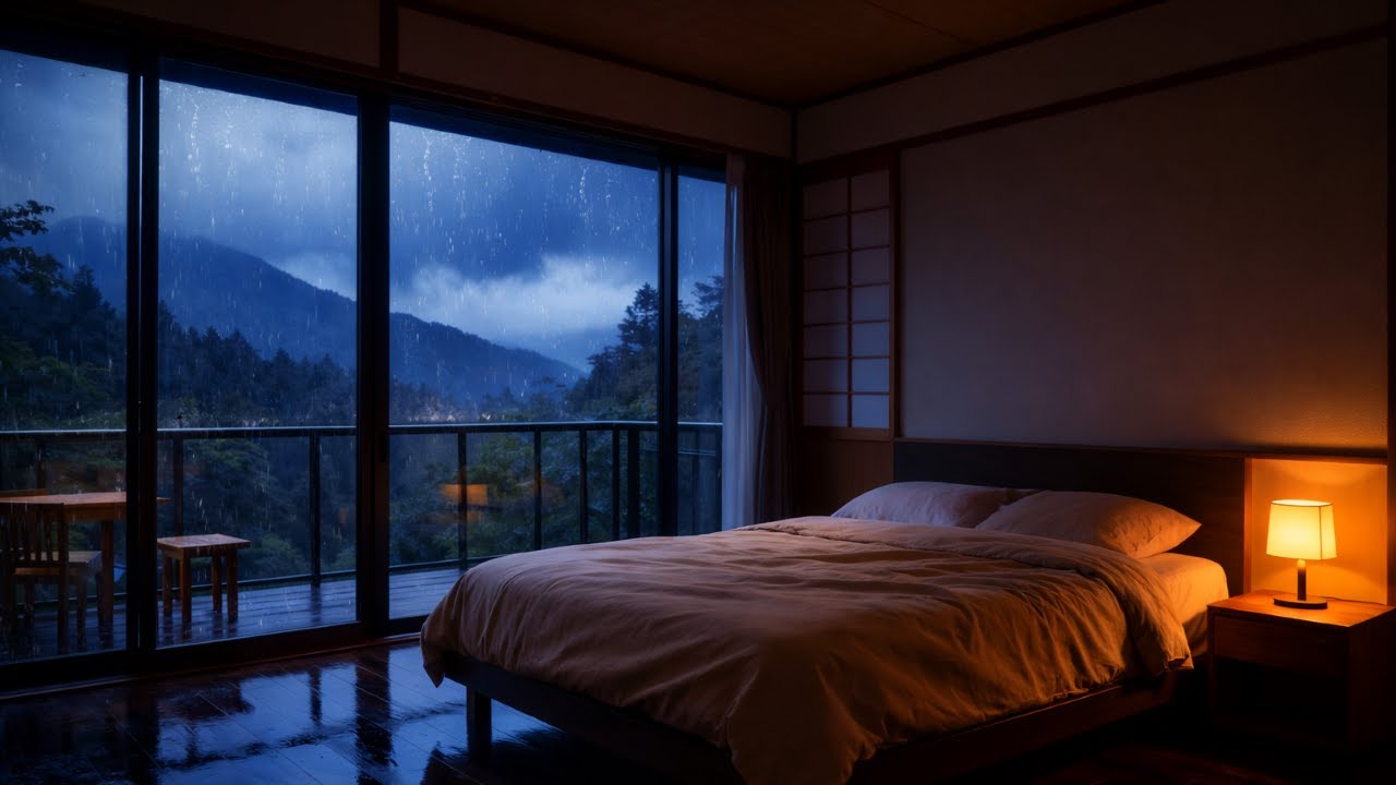 Peaceful Piano on a Rainy Night | Soothing Music for Stress Relief and Sleep