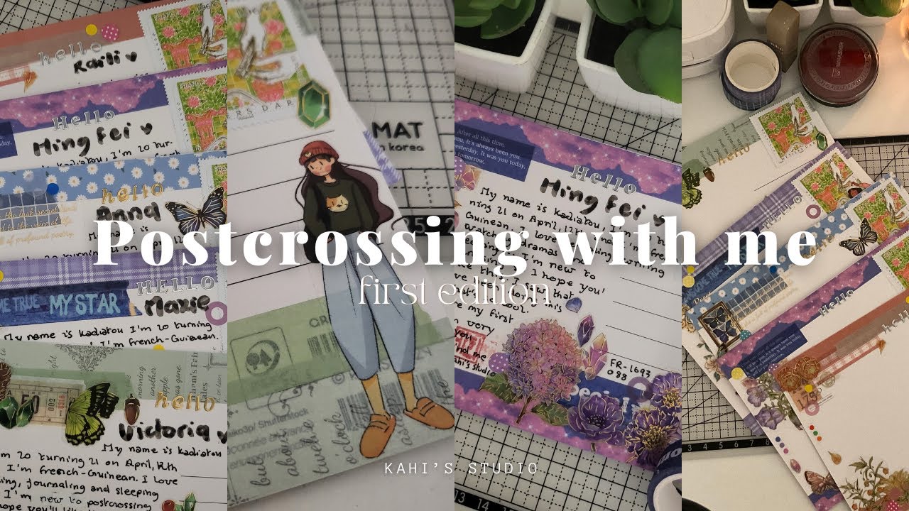 𐙚🧸ྀི Postcrossing with me 1 | decorating postcards 📬