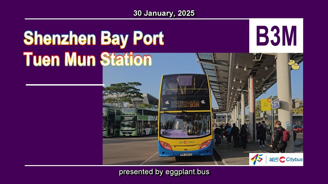 【慘被無視】🇭🇰Hong Kong Bus CTB B3M #8491 @TM3477 Shenzhen Bay Port 🍆 Tuen Mun Station 深圳灣口岸🍆屯門站