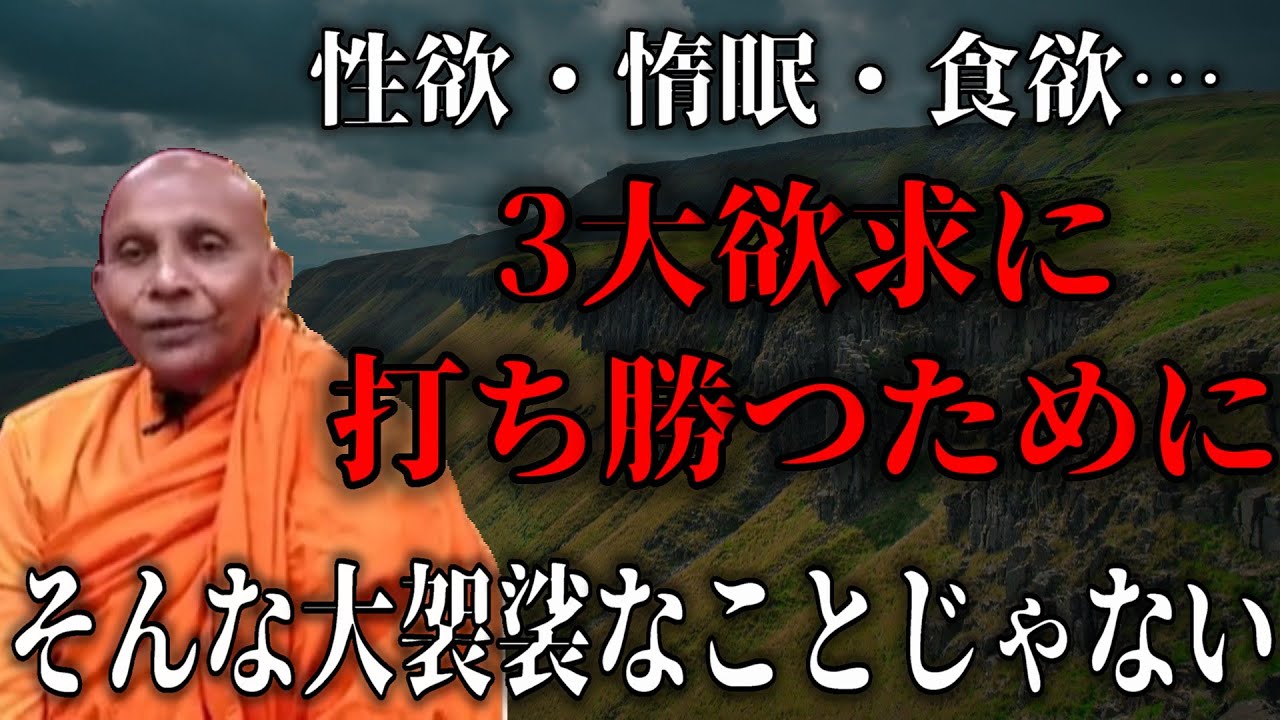 大欲求に打ち勝つために『自分を育てるという気持ちを強く持つ』【スマナサーラ長老切り抜き】