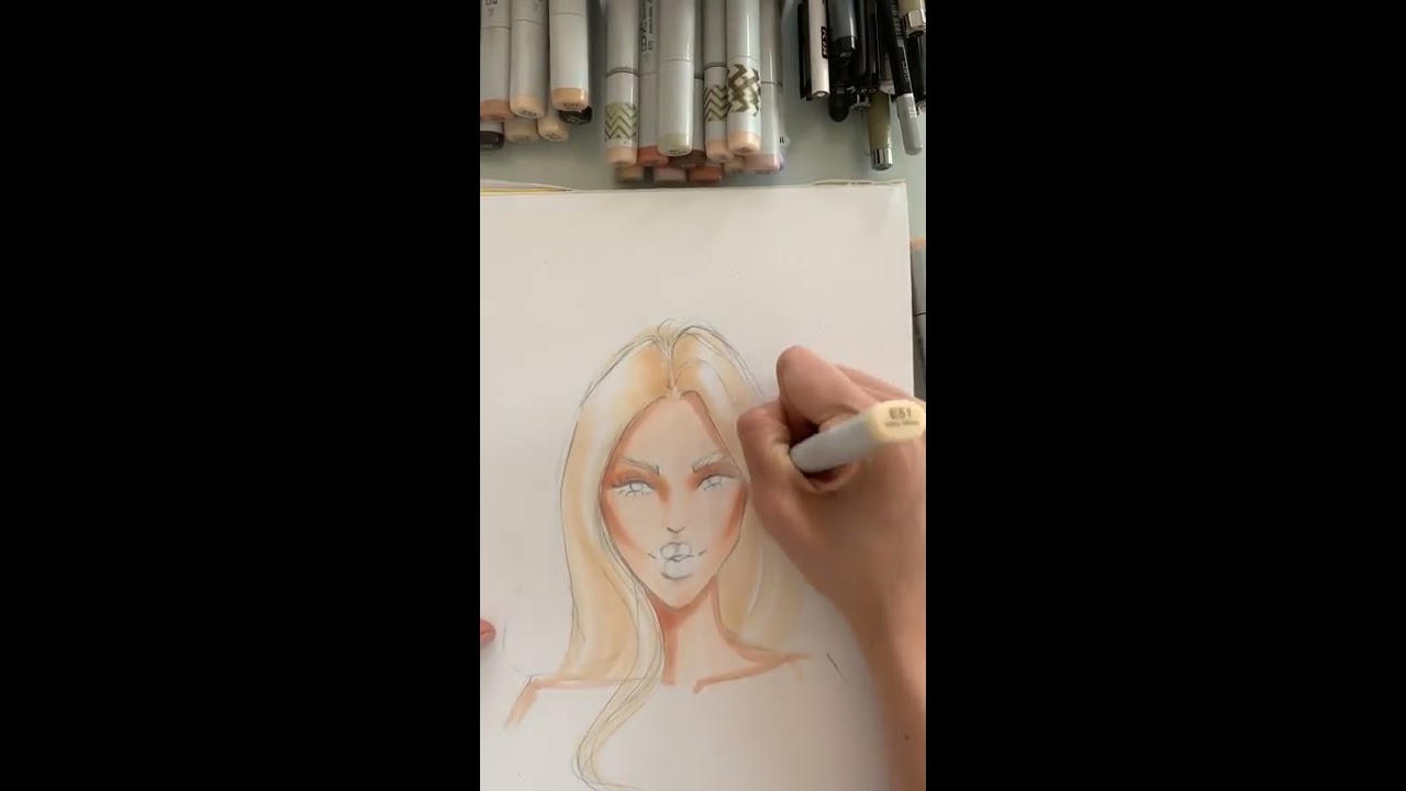 Fashion Illustration Tutorial: Sketching Fashion Faces with Markers