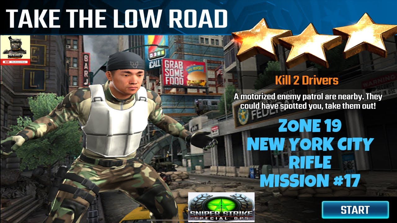 Campaign Zone 19 New York City Take The Low Road Rifle mission #17 Sniper strike : special ops