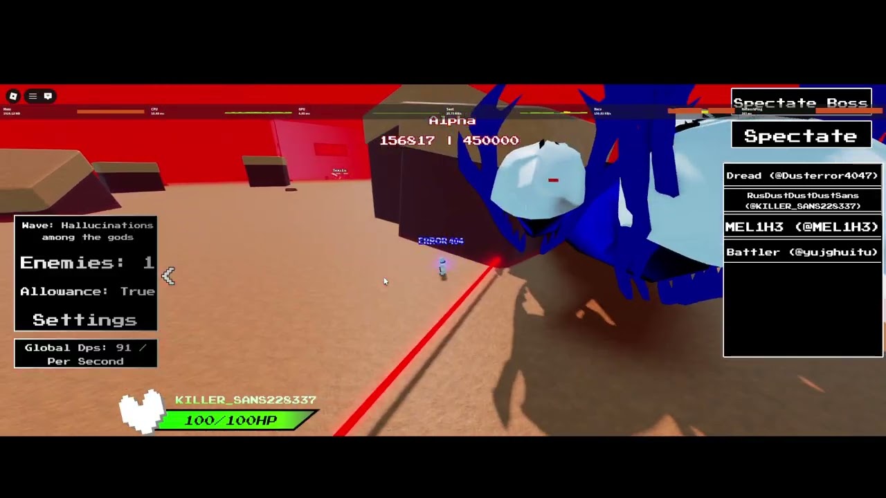 Alpha Sans Boss Beaten in Advanced Soul Ops Boss Rush Roblox