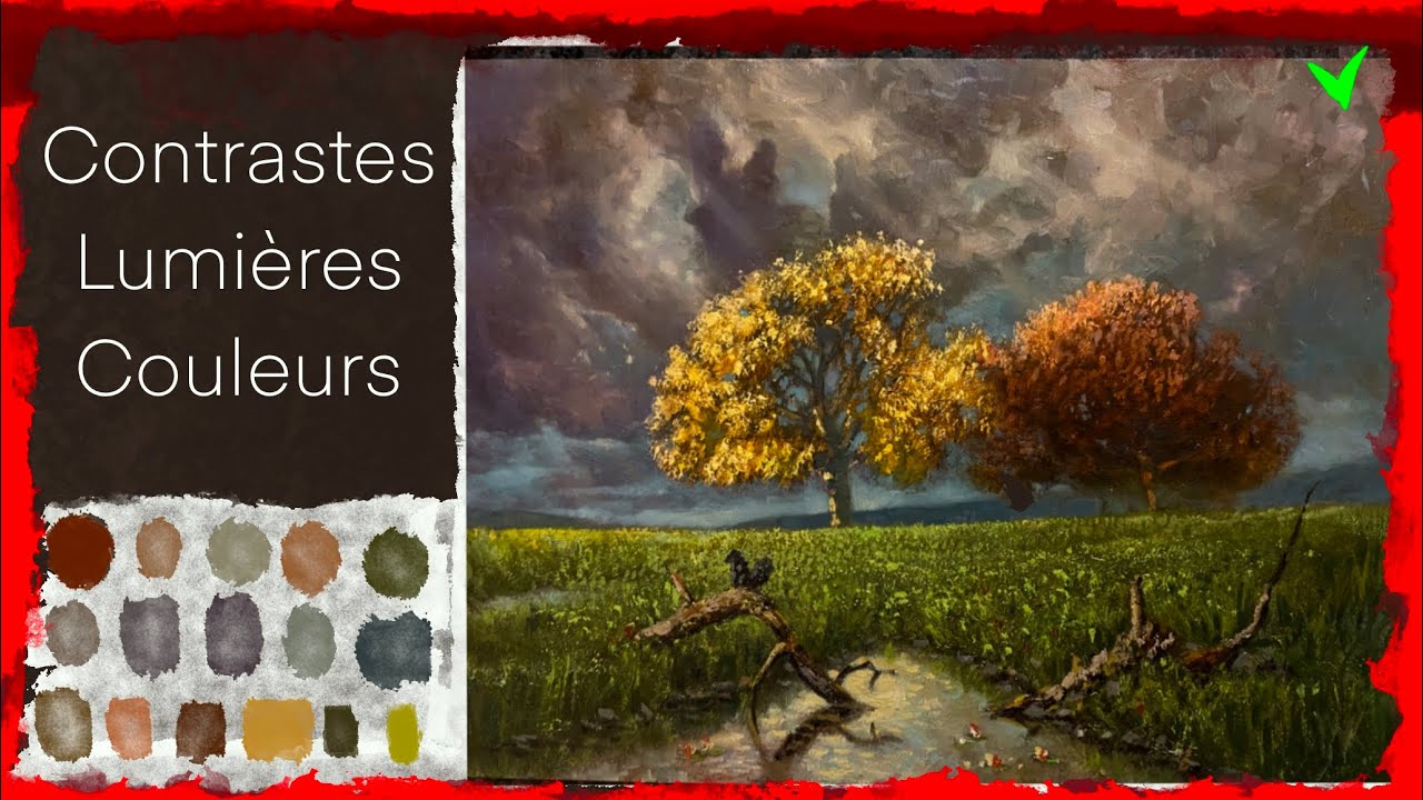 Cours de peinture à l’huile. 🎨 Composition, contrastes et rayonnements de lumières. 💡