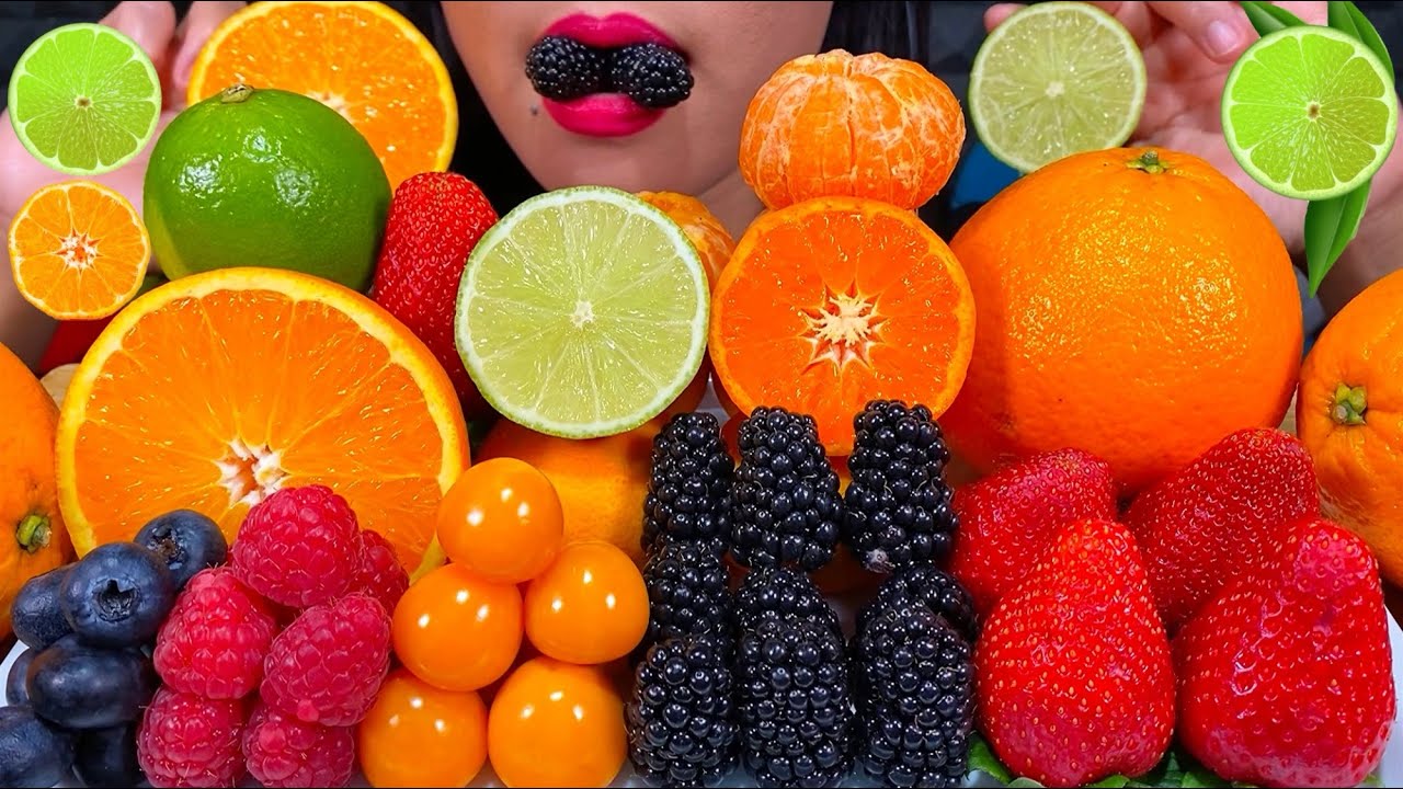 ASMR FRESH FRUIT PLATTER *MAKAN BUAH SEGAR* ताजे फल खाएं MUKBANG MASSIVE Eating Sounds