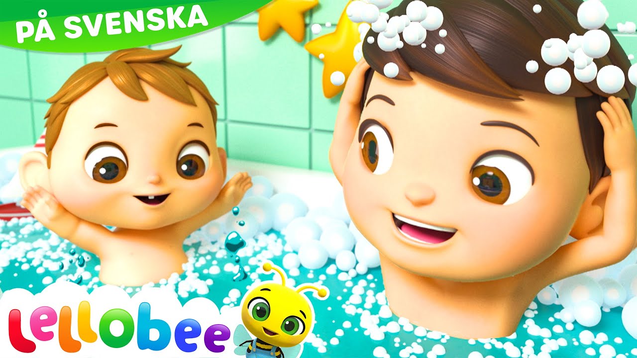 🛁 Badasången 🛁 | Lellobee Svenska | Barnsånger | Inlärningsvideor för barn