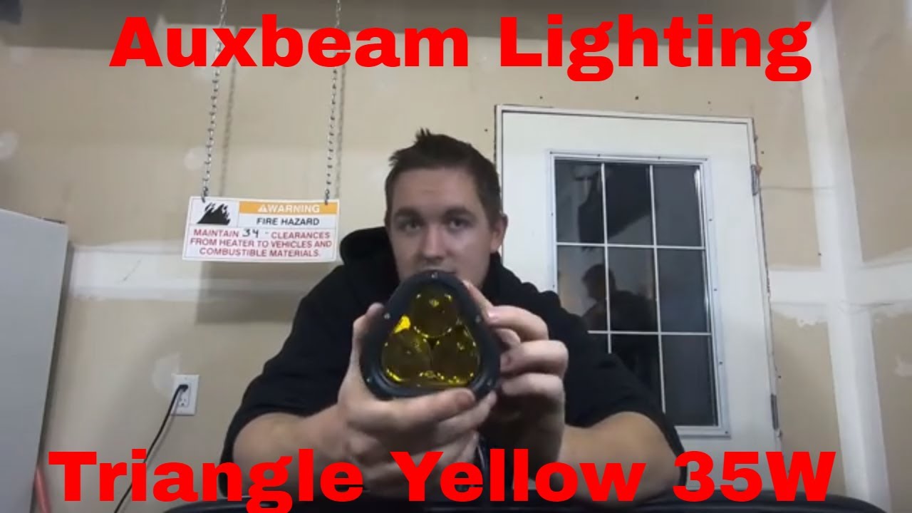 Auxbeam Lighting 4 Inch 35W Combo Beam Triangle LED Pods Yellow Light - VERY BRIGHT FIRST LOOK