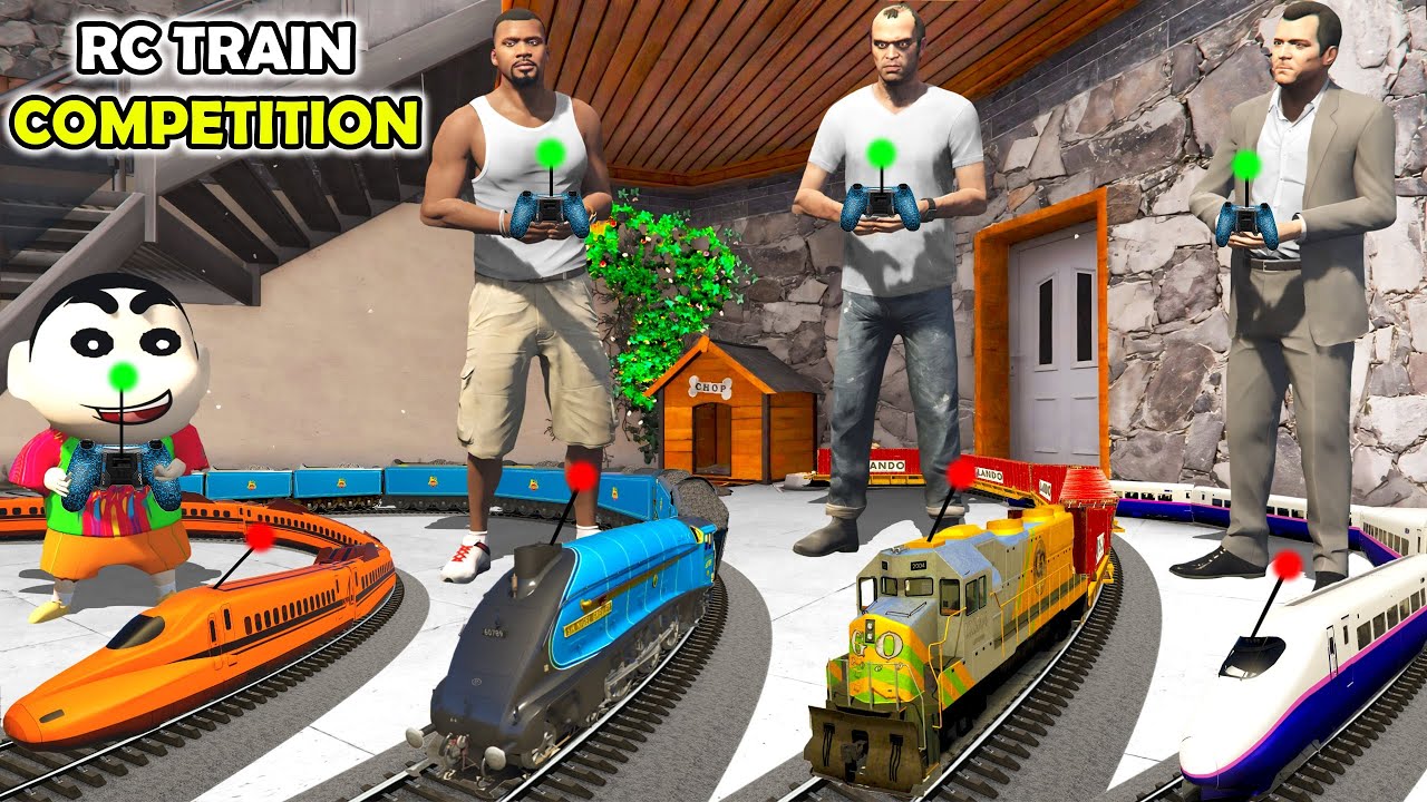 GTA 5 : Franklin and Shinchan Participate in RC Train Competition in GTA 5 ! (GTA 5 mods)