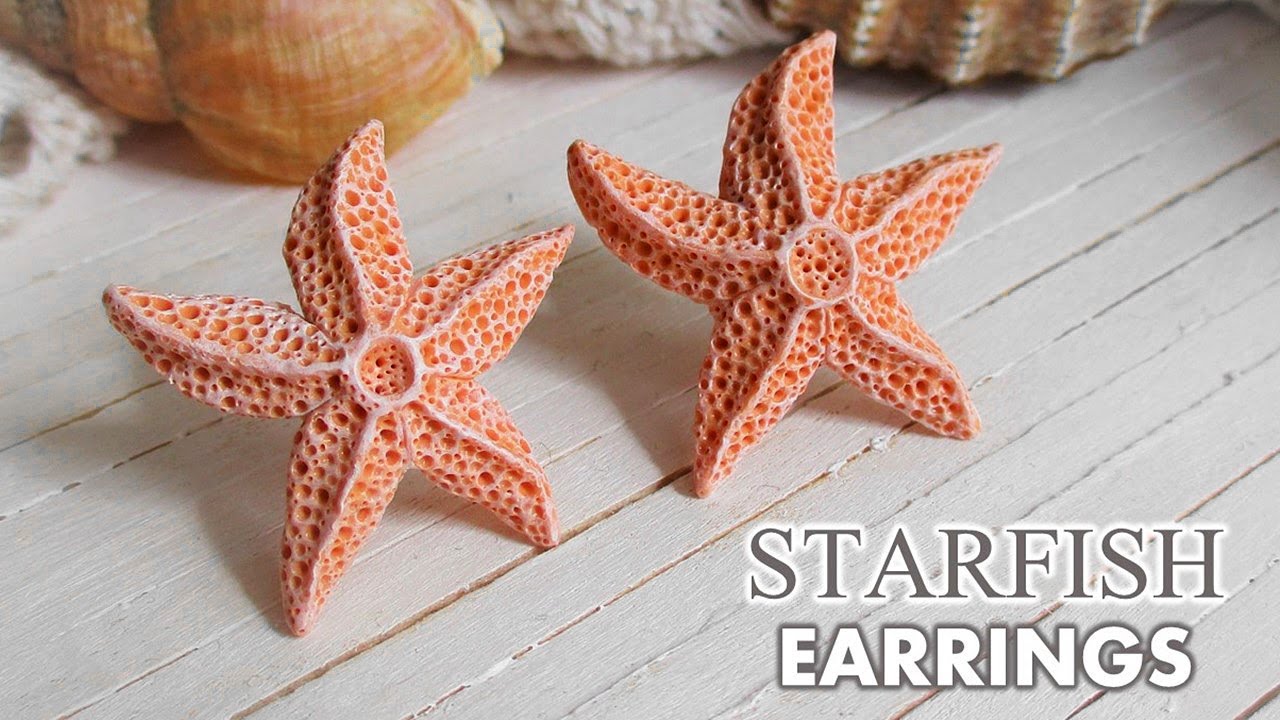 DIY Aquamarine Starfish Earrings Polymer Clay  //  Maive Ferrando