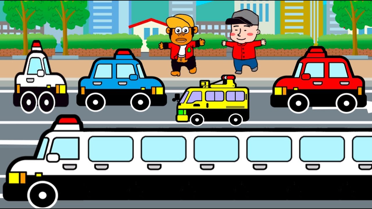 はたらくくるまの歌をまとめたよ♪パトカー&消防車&救急車がたくさん出てくるよ！つーちゃんとボビーくん♪