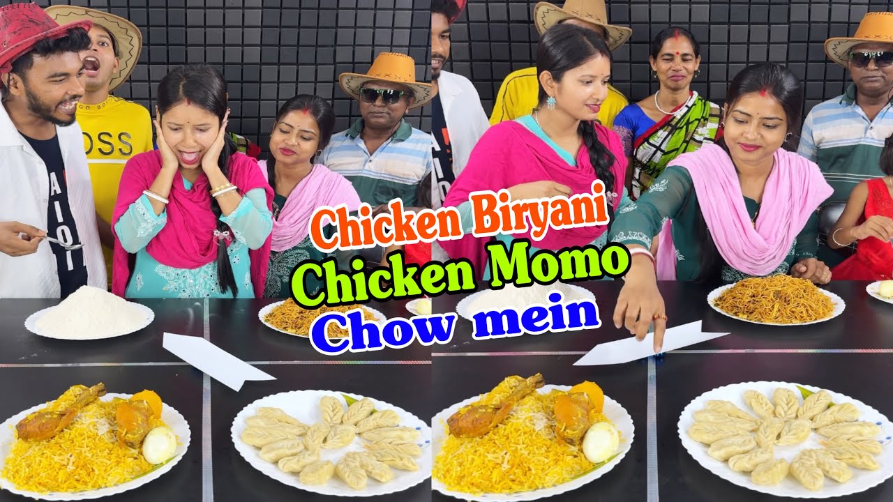 Chicken Biryani Momo Chow mein Funny Spin Challenge Game