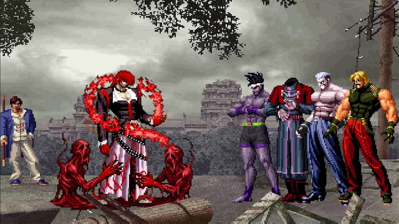 [KOF Mugen] Destructive God Iori vs KOF Bosses Team