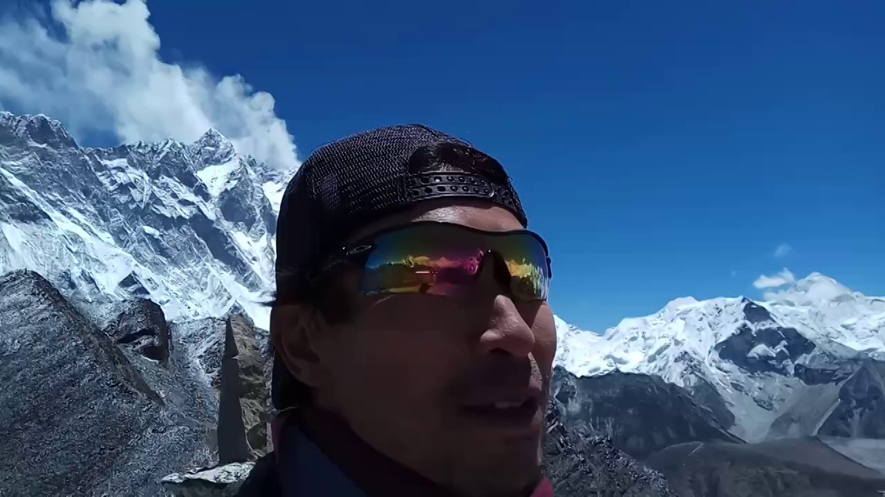 Reaching the 1st summit of Chukkung Ri - the joy of reaching the top at 5,600m above sea level